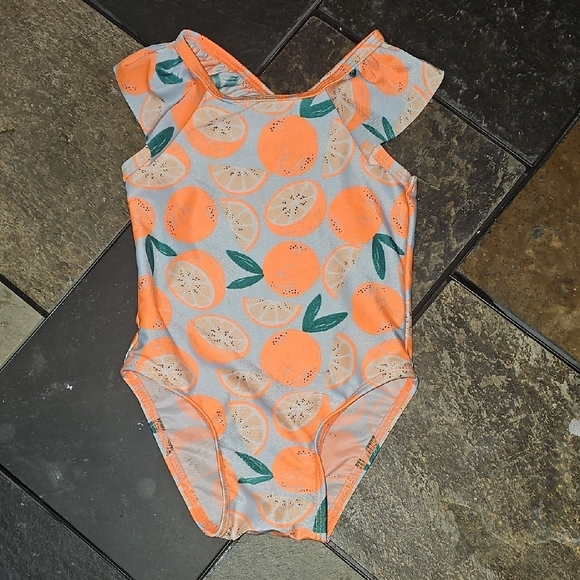 Nwot Orange Fruit Print Swimsuit - Picture 1 of 1
